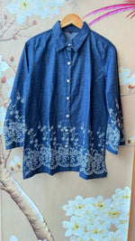 Stunning fully embroidered denim cotton co ord