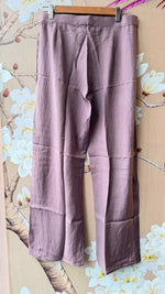 Pretty crepe silk ajrakh full suit set in purple . Designer front n back