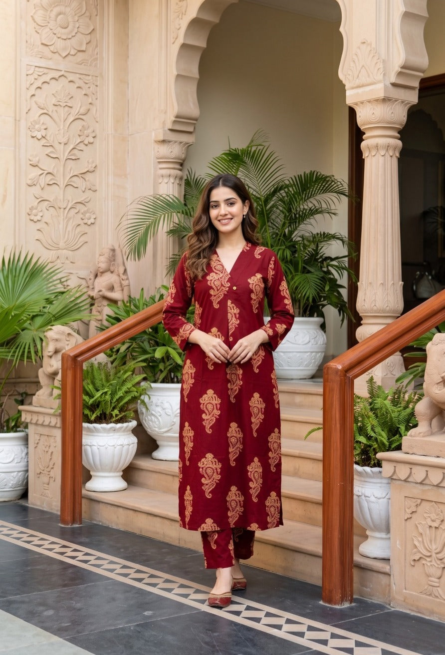 Wow cotton red co ord