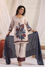 Russian silk ajrakh farshi salwar suit set