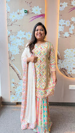 Stunning Crepe lining sharara suit set