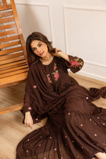 Pure Mul cotton embroidered Anarkali full suit