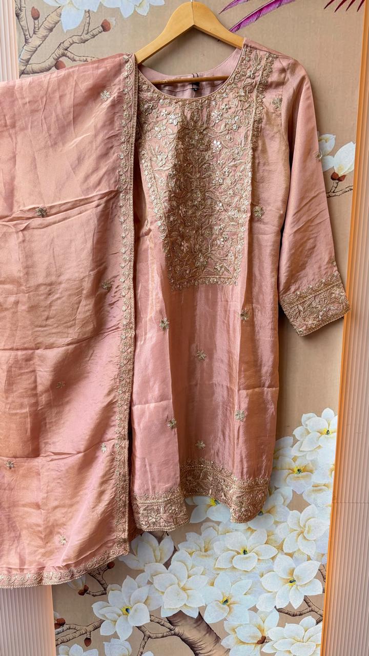 Premium tissue handwork skirt suit