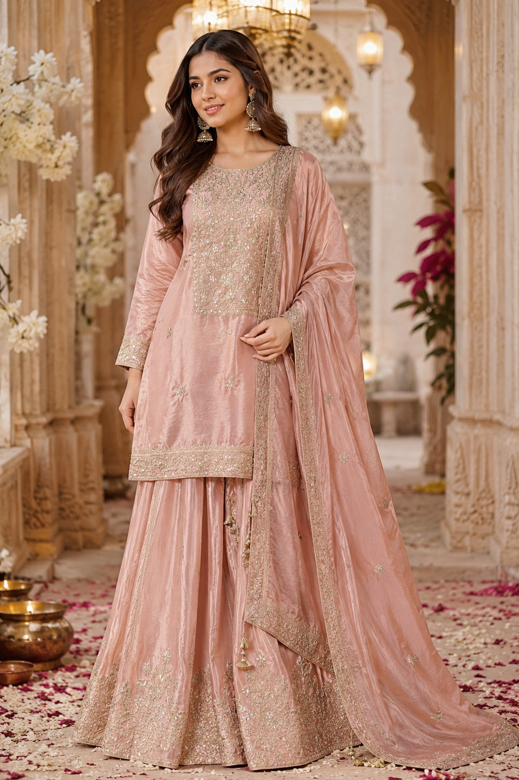 Premium tissue handwork skirt suit