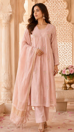 Pure Banarasi Mul chanderi suit set