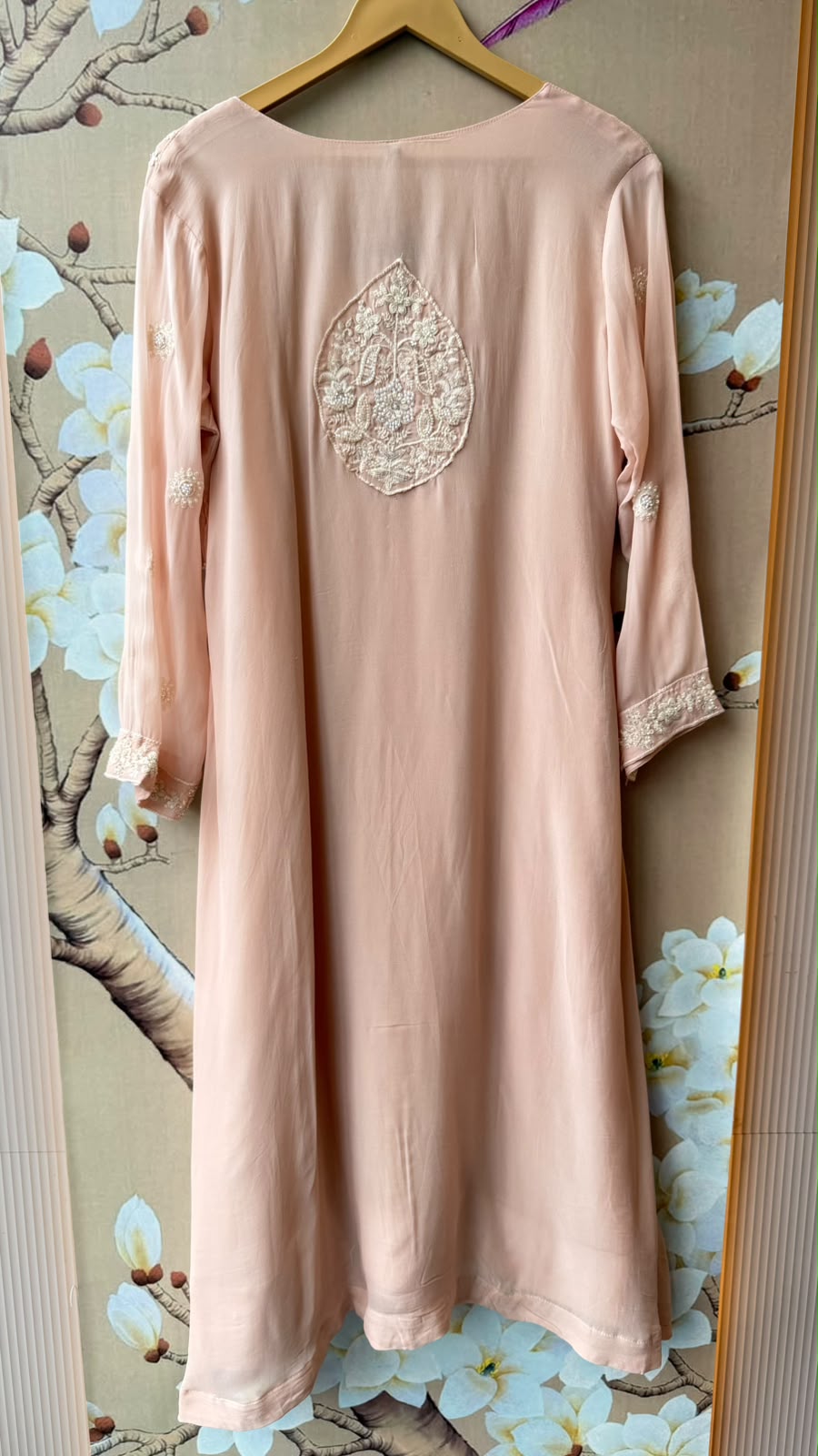 Premium georgette pearl work plazzo suit