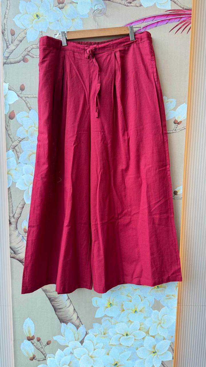 Pure cotton fully embroidered plazzo pant suit set