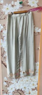 Heavy chinon ice blue heavy handwork co ord set