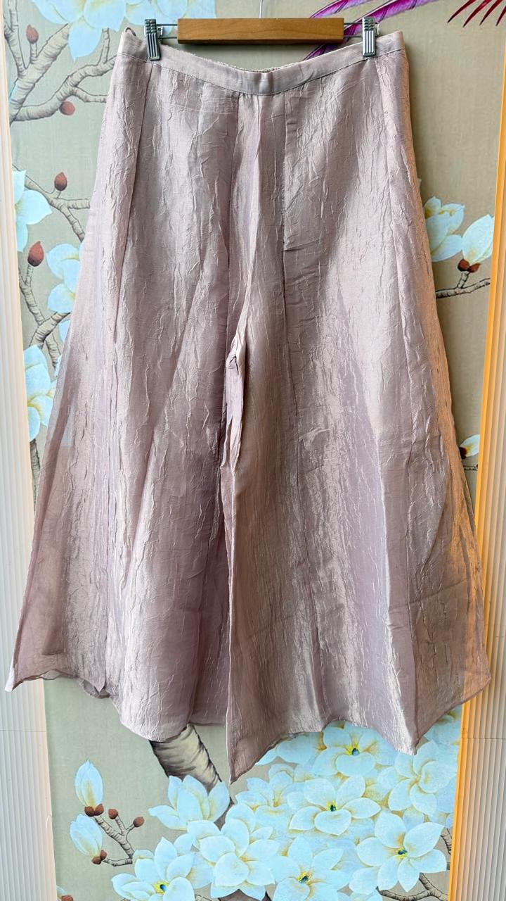 Super pretty applique tissue suit set paired with plazzo pant