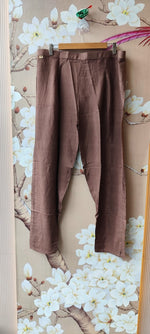 Pure muslin designer back suit set in brown