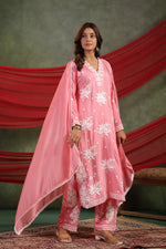 Super soft Modale chikankari in pink