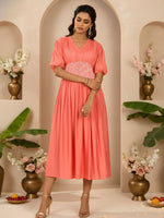 Super pretty viscose silk designer one piece with pocket