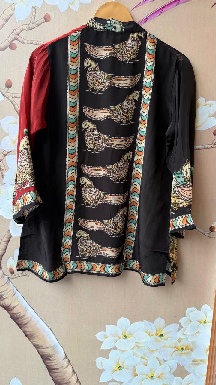 Pretty Kalamkari front n back top in black n red