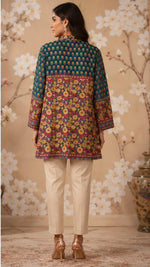 Pretty Kalamkari front n back top in blue