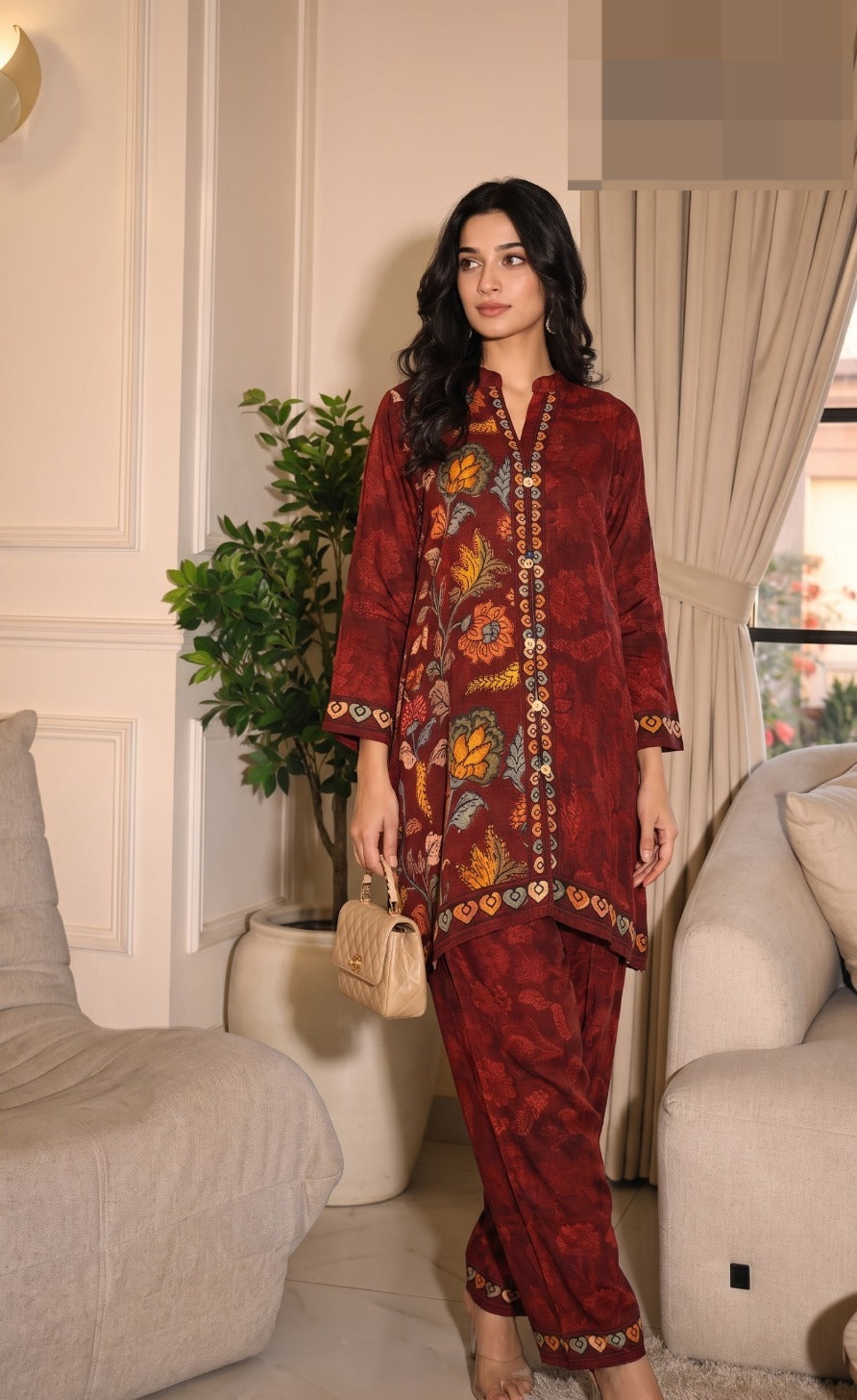 Pure crepe Kalamkari plazzo set