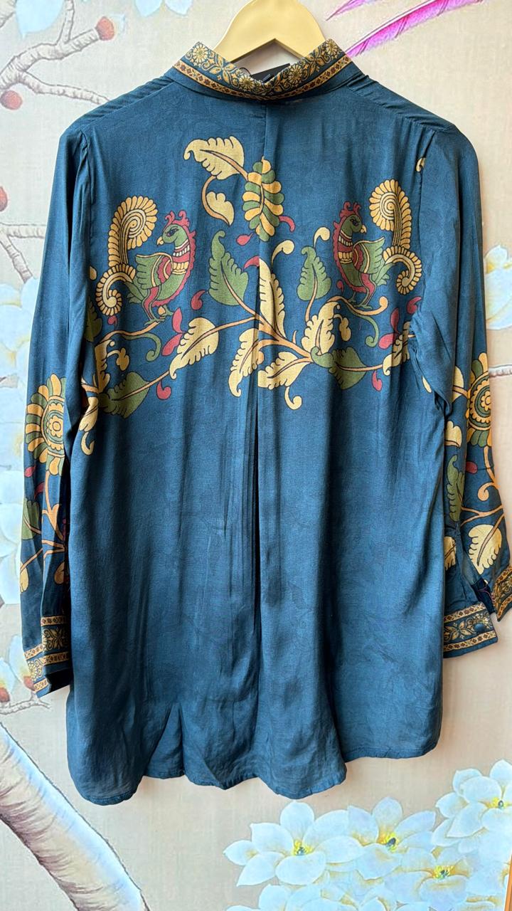 Mul silk front n back Kalamkari shirt