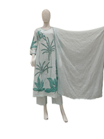 Mul cotton applique work lining suit set