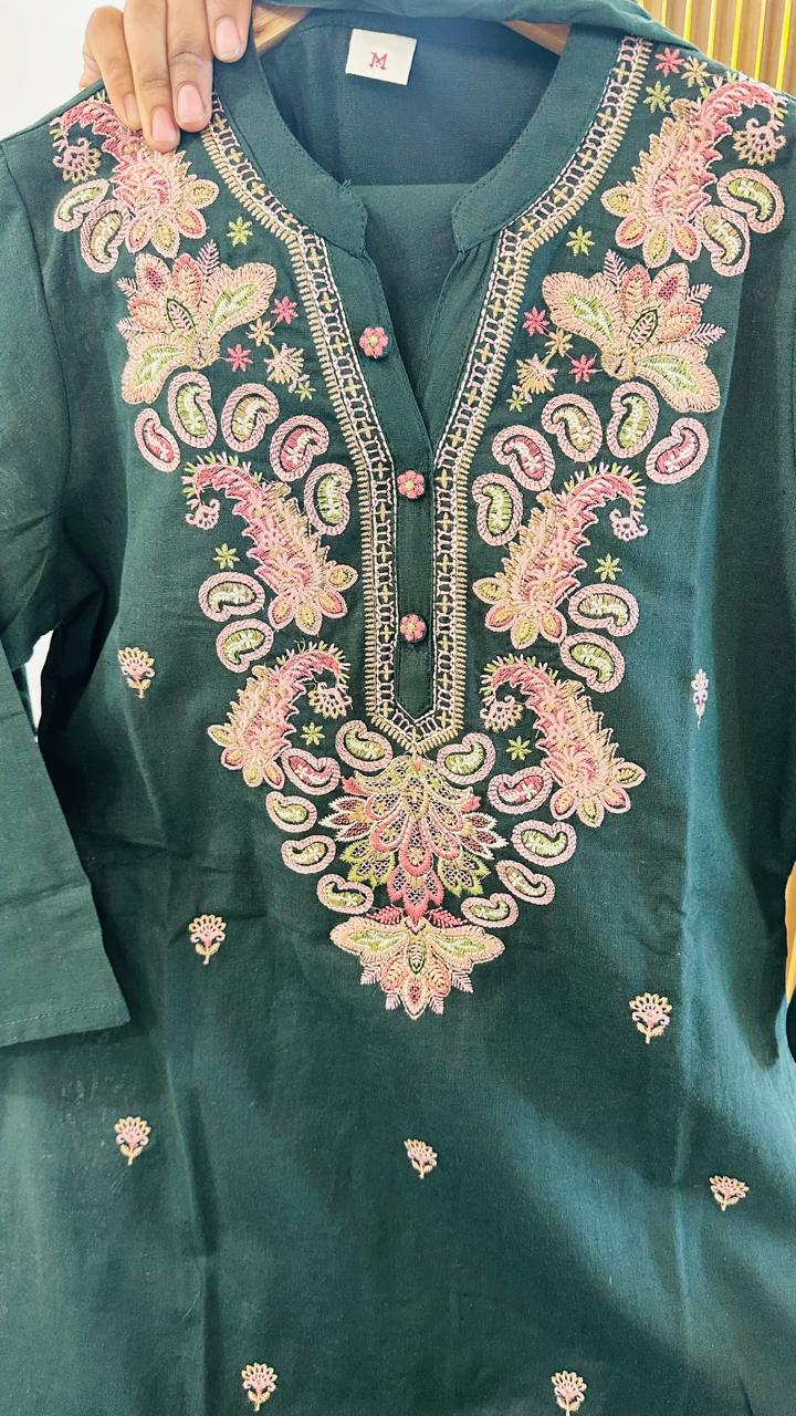 Super pretty embroidered cotton suit