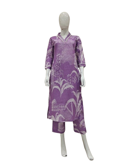 premium cotton v neck kurta pant