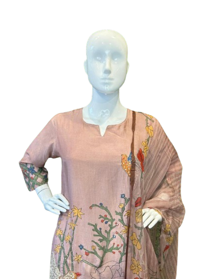 Pure muslin jamtara inspired suit set