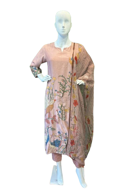 Pure muslin jamtara inspired suit set