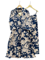 V neck pure cotton digital printed suit set