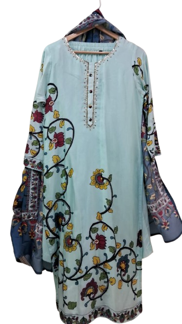 Pretty muslin silk kalamkari suit set !!