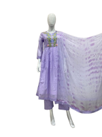 Super gorgeous Mul chanderi hand embroidered suit set