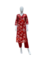 Red orangish muslin kurta pant