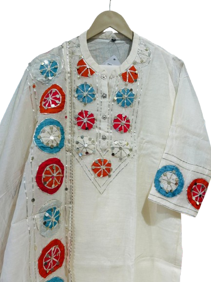 Premium mul chanderi full suit set with beautiful detailing
