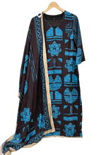 Premium pure muslin silk V neck suit set