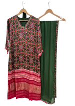 Premium pure gaji silk both sides lakri patta kurta paired with