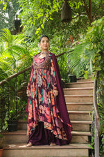 Premium chinon designer gown with dupatta