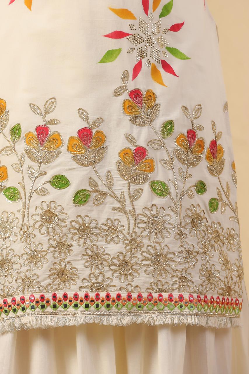 Premium mul cotton fully embellished