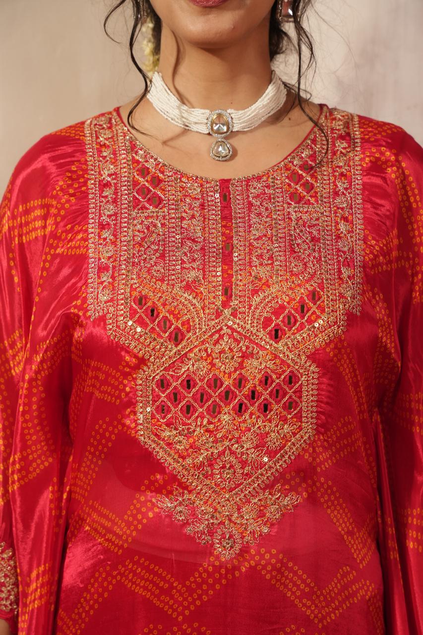 Pure crepe kaftan set