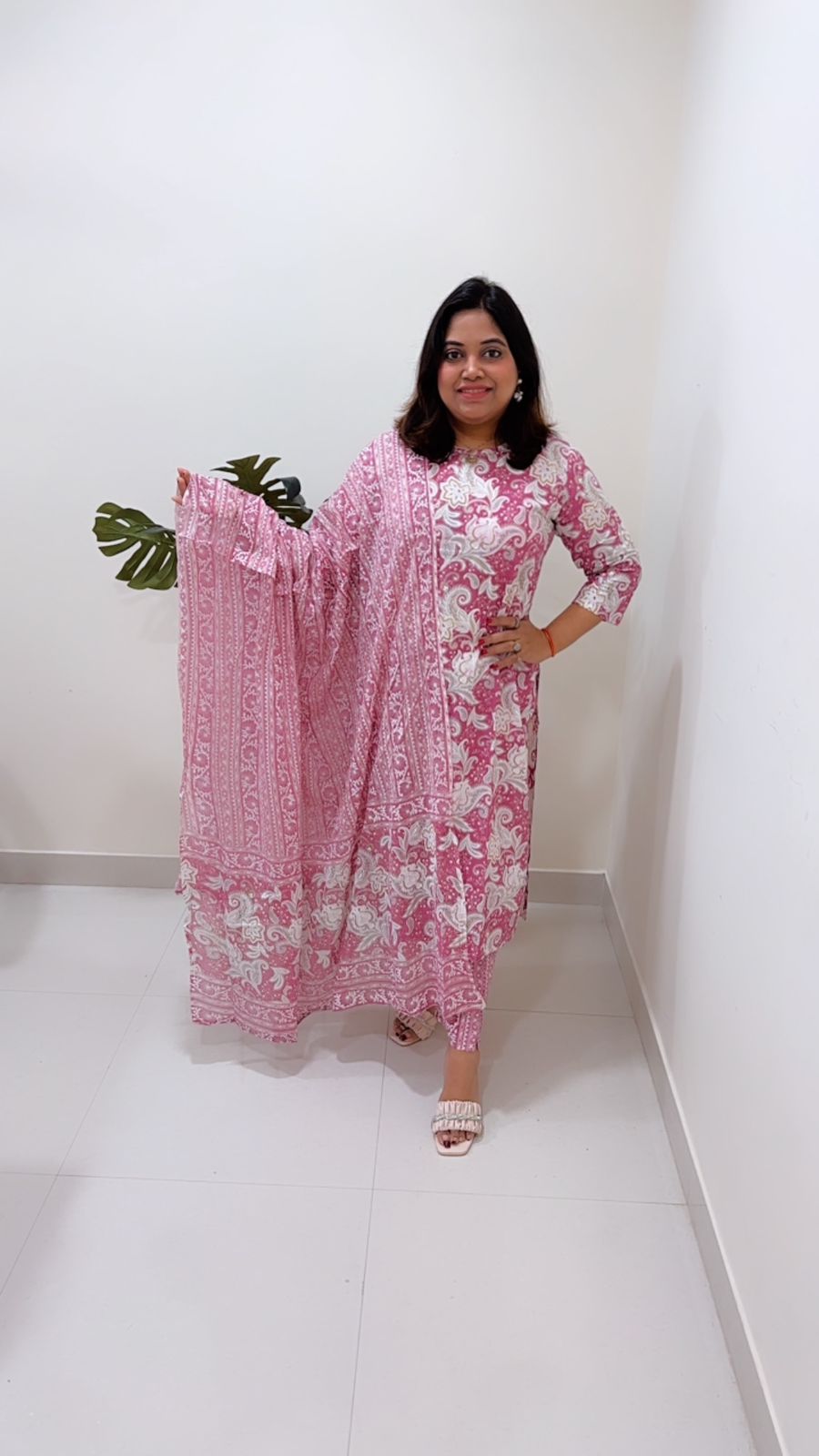 Premium cotton suit with full length cotton dupatta