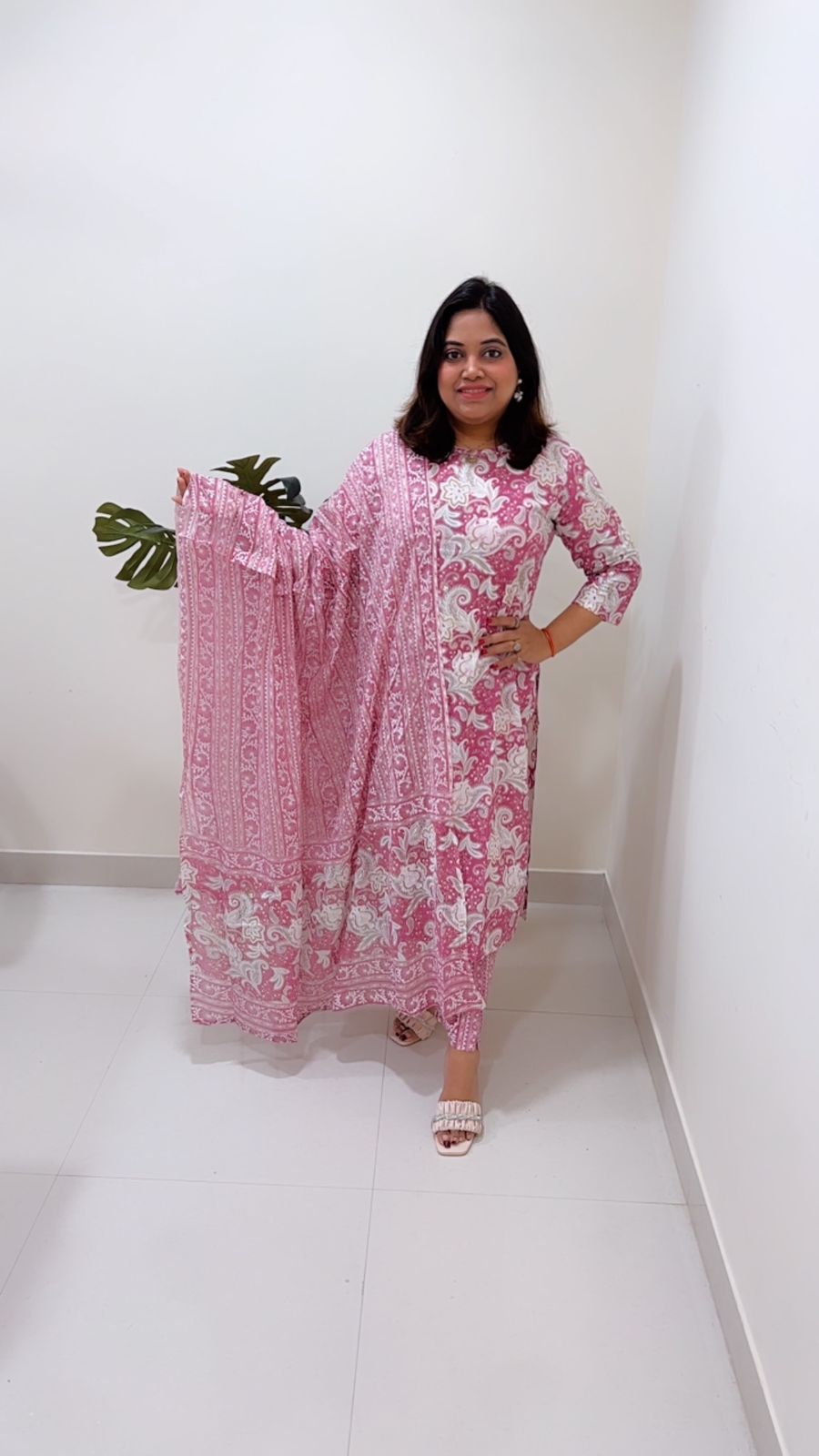 Premium cotton suit with full length cotton dupatta