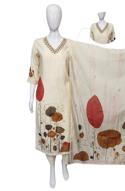 Muslin kurta pant paired with pretty pretty dupatta