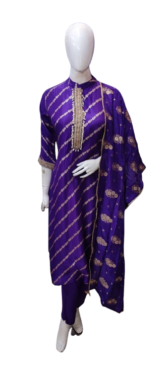 Super stylish dola silk suit set