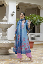 Premium shiffon Anarkali suit set