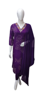 Super fine pure chinon V neck suit set