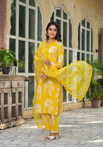 Pure cotton fully lace detailing suit set paired with organza dupatta