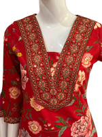 Pretty cotton V neck full suit set