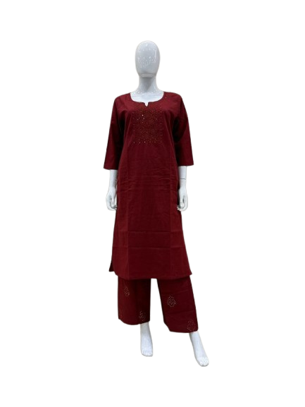 Premium cotton chikankari kurta pant