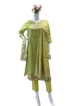 Beautiful shimmer tissue suit set with pretty handwork