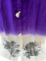 Pure muslin silk brush painted Co ord set