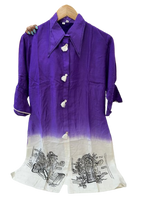 Pure muslin silk brush painted Co ord set