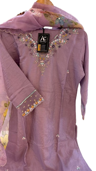 Premium dola silk fully embellished suit set
