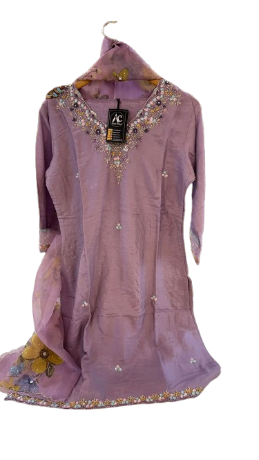 Premium dola silk fully embellished suit set