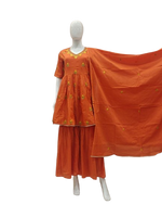 Mul cotton embroidered sharara set